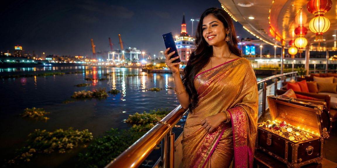 নারায়ণগঞ্জে একজন বাংলাদেশি মডেল মোবাইলে অনলাইন ক্যাসিনো গেম খেলছেন